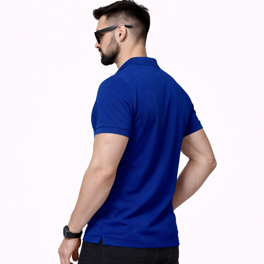 Matty Collar Polo T-Shirt – Royal Blue