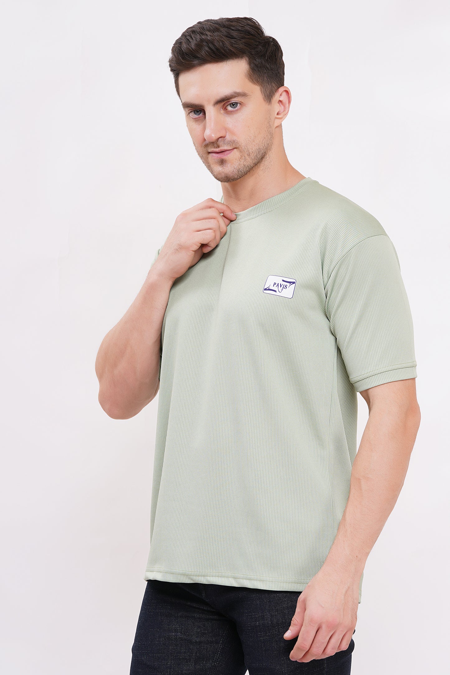 Men’s Half Sleeve Cotton Knitted T-Shirt | Sea Green Premium Knit T-Shirt Wholesale