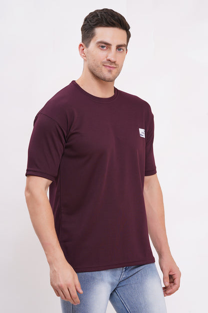 Men’s Half Sleeve Cotton Knitted T-Shirt | Wine Premium Knit T-Shirt Wholesale