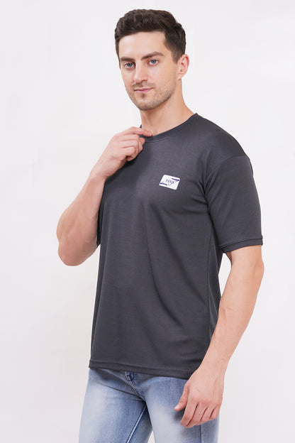 Men’s Half Sleeve Cotton Knitted T-Shirt | Dark Grey Premium Knit T-Shirt Wholesale