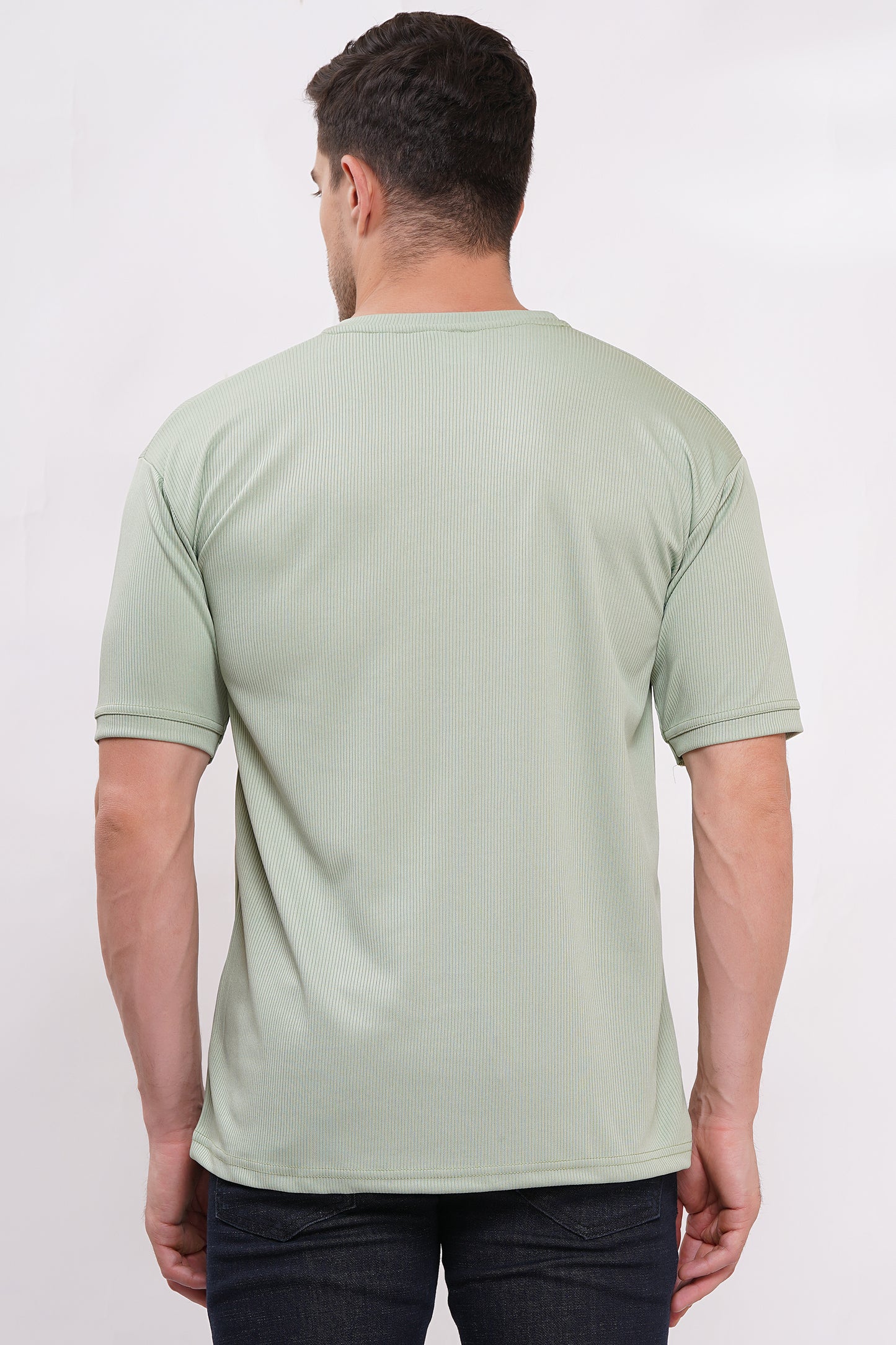 Men’s Half Sleeve Cotton Knitted T-Shirt | Sea Green Premium Knit T-Shirt Wholesale