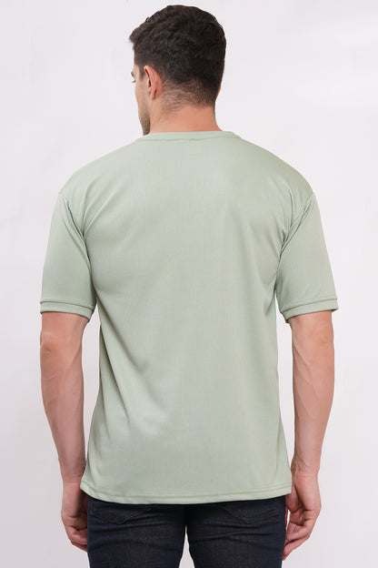 Men’s Half Sleeve Cotton Knitted T-Shirt | Sea Green Premium Knit T-Shirt Wholesale