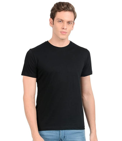 Men’s Half Sleeve Solid Cotton T-Shirt | Black Premium Plain T-Shirt Wholesale
