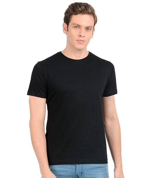 Men’s Half Sleeve Solid Cotton T-Shirt | Black Premium Plain T-Shirt Wholesale