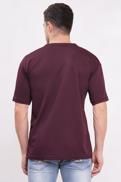 Men’s Half Sleeve Cotton Knitted T-Shirt | Wine Premium Knit T-Shirt Wholesale