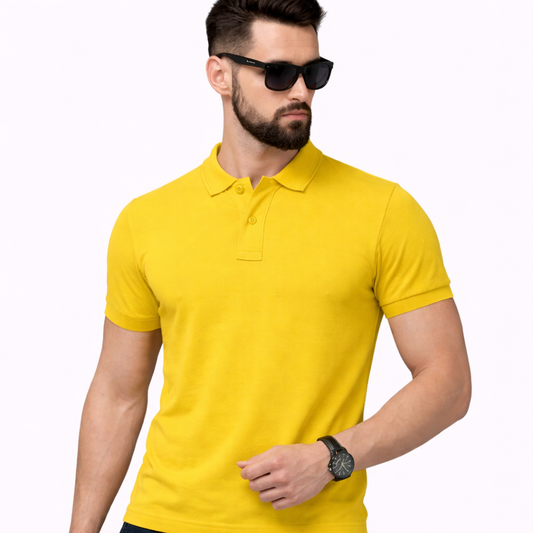 Matty Collar Polo T-Shirt – Yellow