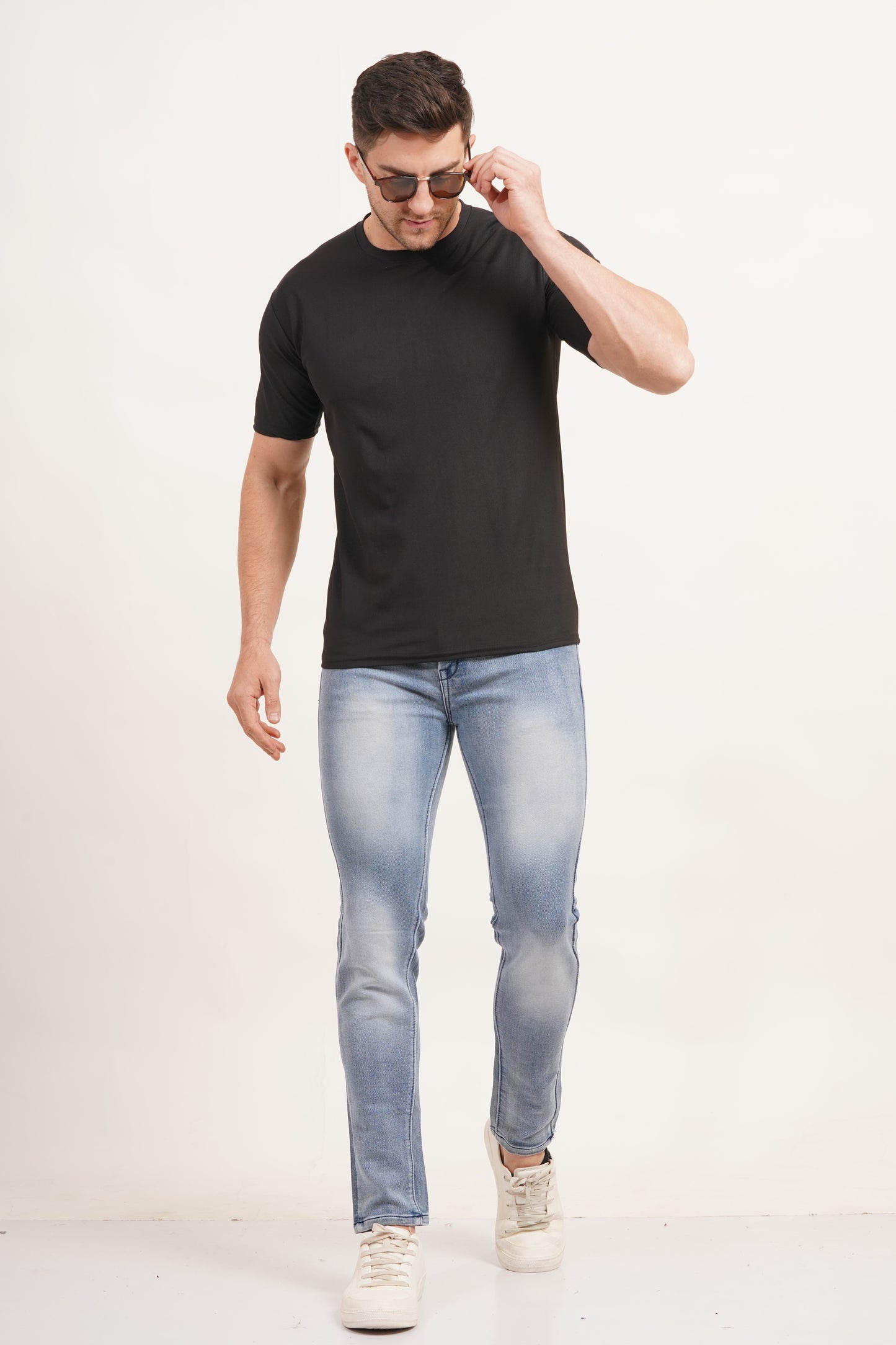 Half Sleeve Solid Black Cotton Matty T-Shirt for Men | Premium Plain T-Shirt | Wholesale Bulk Supply