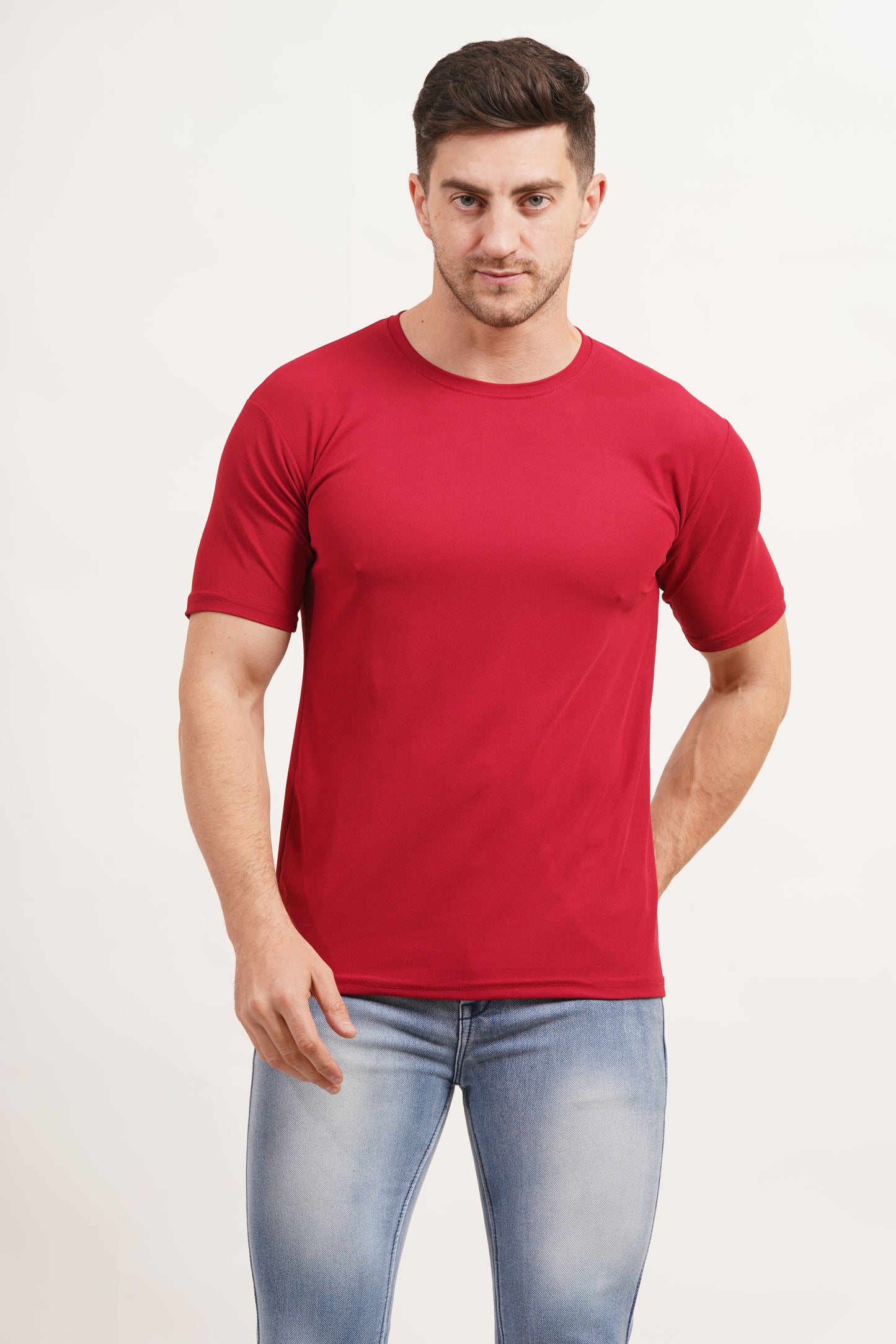 Half Sleeve Solid Black Cotton Matty T-Shirt for Men | Premium Plain T-Shirt | Wholesale Bulk Supply