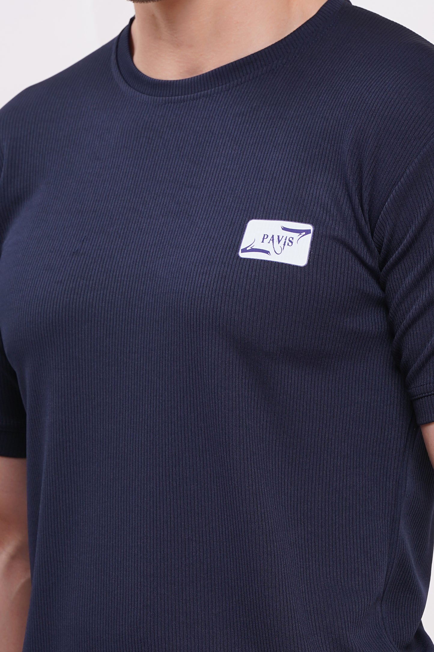 Men’s Half Sleeve Cotton Knitted T-Shirt | Navy  Premium Knit T-Shirt Wholesale