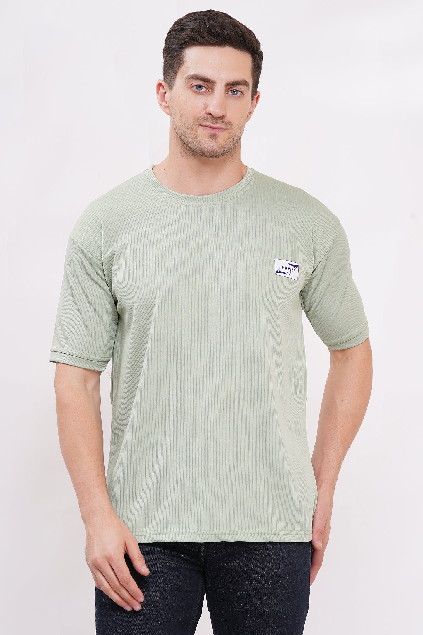 Men’s Half Sleeve Cotton Knitted T-Shirt | Sea Green Premium Knit T-Shirt Wholesale