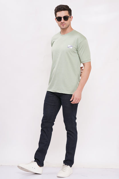 Men’s Half Sleeve Cotton Knitted T-Shirt | Sea Green Premium Knit T-Shirt Wholesale