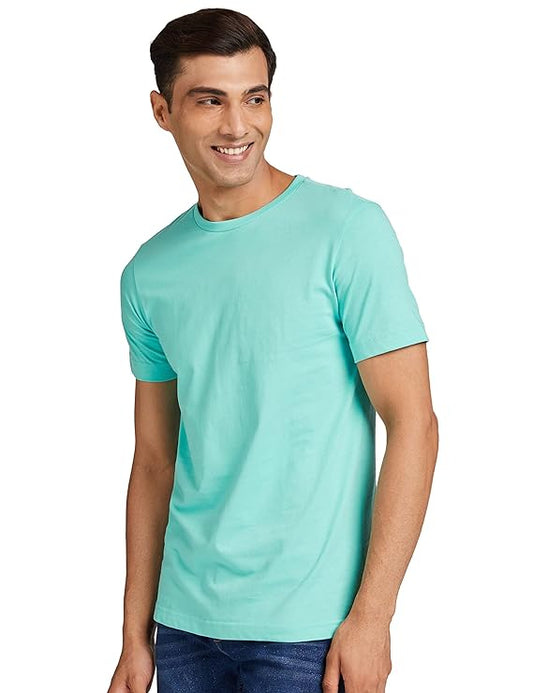 Men’s Half Sleeve Solid Cotton T-Shirt | Sea Green Premium Plain T-Shirt Wholesale