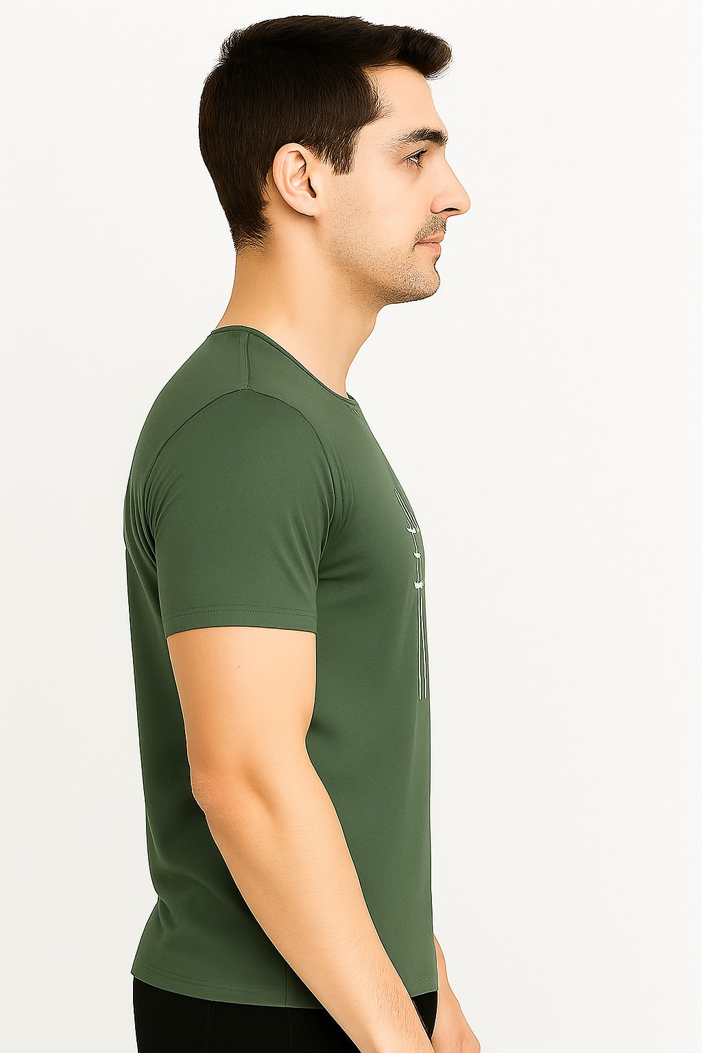 Men’s Dry-Fit Half Sleeve Round Neck Olive T-Shirt | Quick Dry Sports T-Shirt Wholesale
