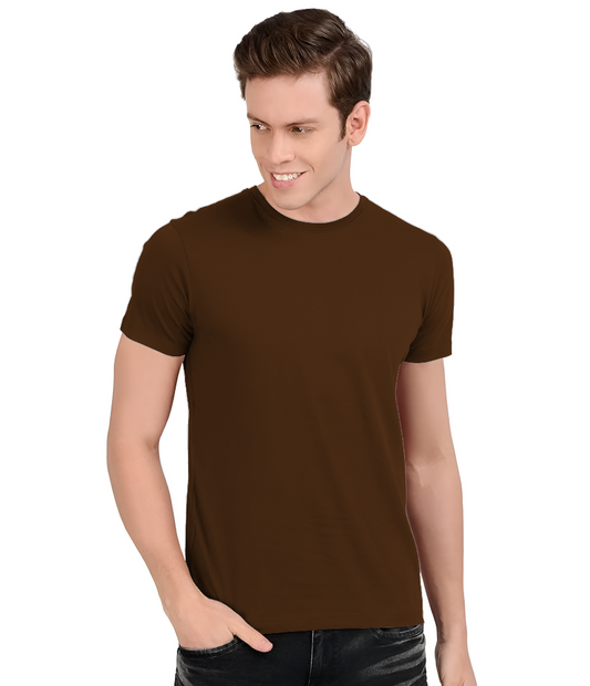 Men’s Half Sleeve Solid Cotton T-Shirt | Coffe Premium Plain T-Shirt Wholesale