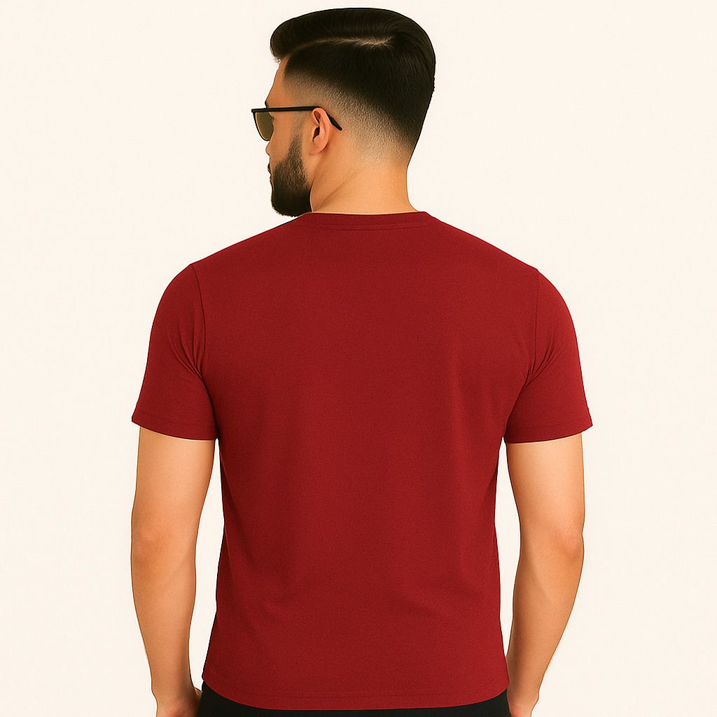 Men’s Half Sleeve Printed Cotton T-Shirt | Maroon Stylish Printed T-Shirt Wholesale