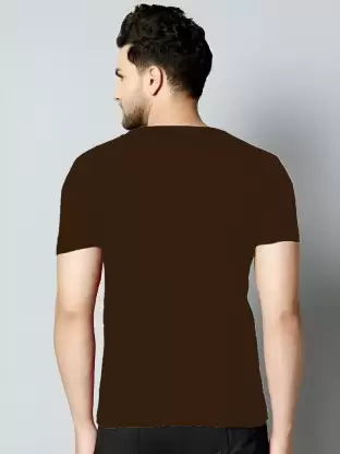 Men’s Half Sleeve Zigzag Print Cotton T-Shirt | Coffe Stylish Printed T-Shirt Wholesale